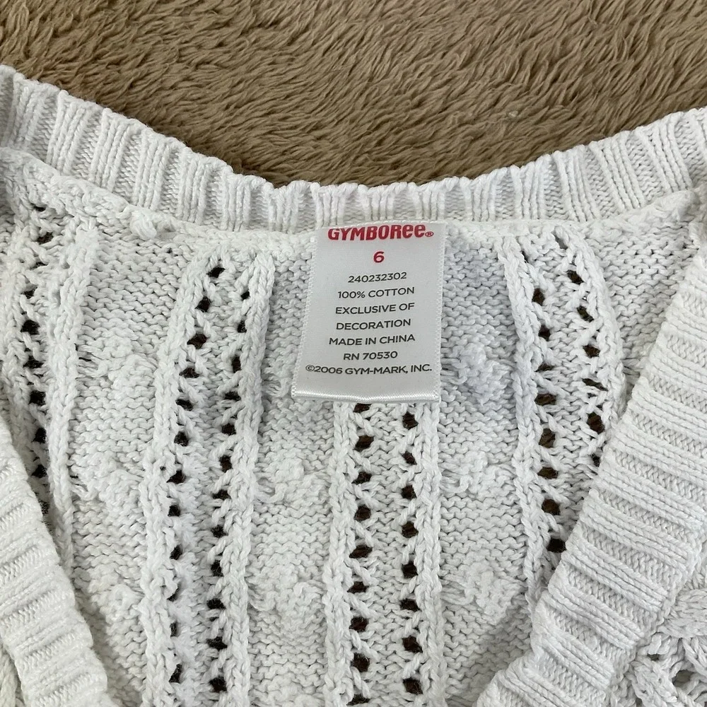 Gymboree White STRAWBERRY Size 6 Tie Wrap SWEATER 2007 Summer Vacation Line 262